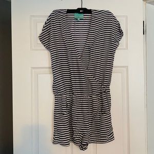 Sail to Sable Silk Striped Romper